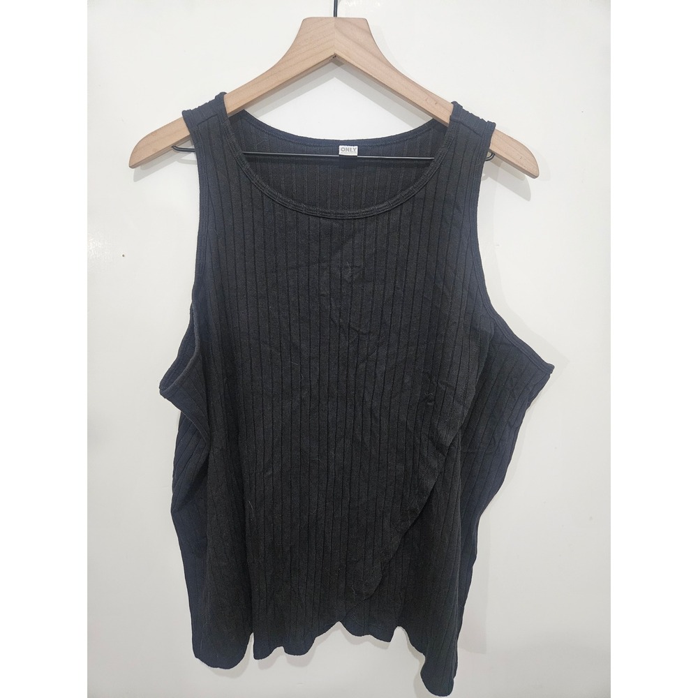 Old Navy ONLY Black Ribbed Tank Top Sleeveless Scoop Neck XL
